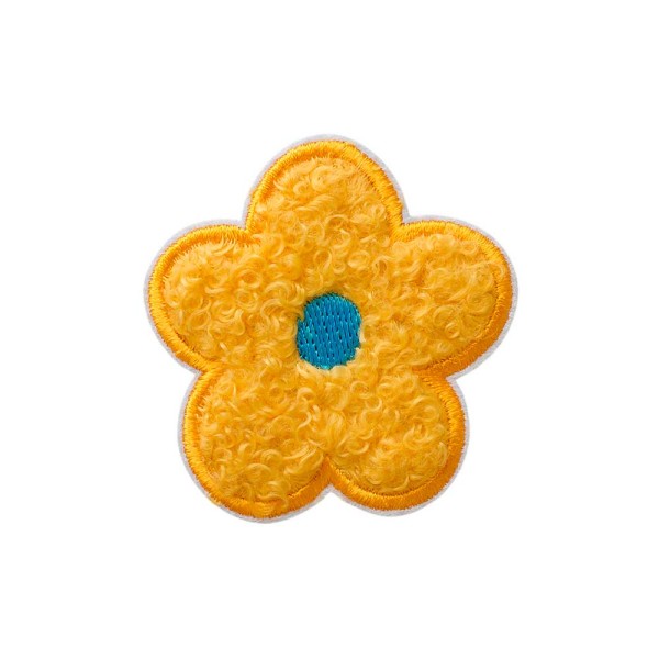 Applikation Blume flauschig gelb