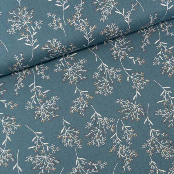 Gütermann Baumwollwebware Timeless Twigs jeansblau hell