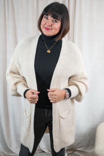 Strickjacke midi Alessia beige