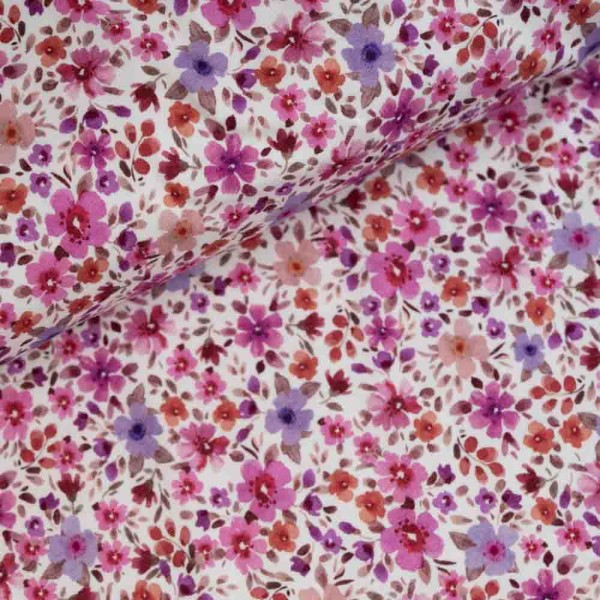 Baumwolljersey Streublümchen pink