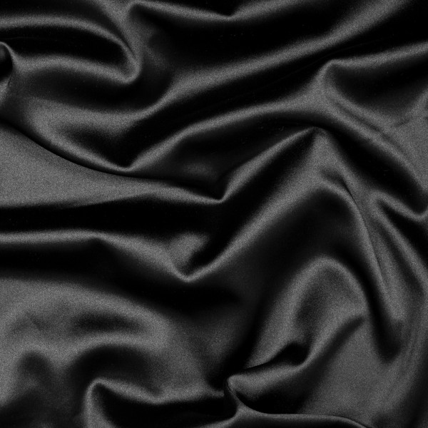 Italienischer Festtags Satin Stretch Uni schwarz