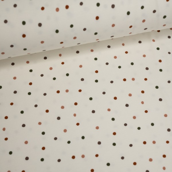 Baumwolljersey Pünktchen ecru