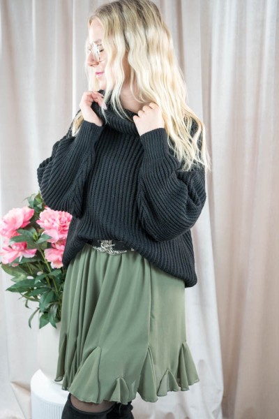 Grobstrick Rollkragenpullover Elena schwarz