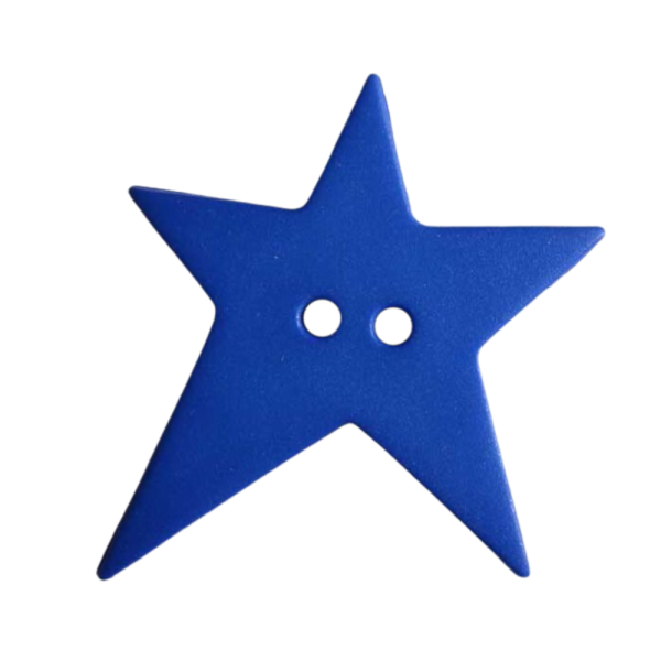Stern-Knopf asymmetrisch 15mm royalblau