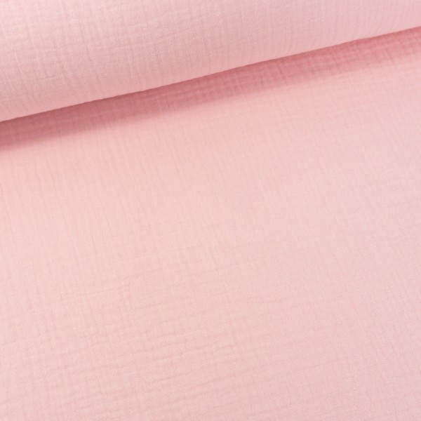 Musselin Double Gauze Uni rosa