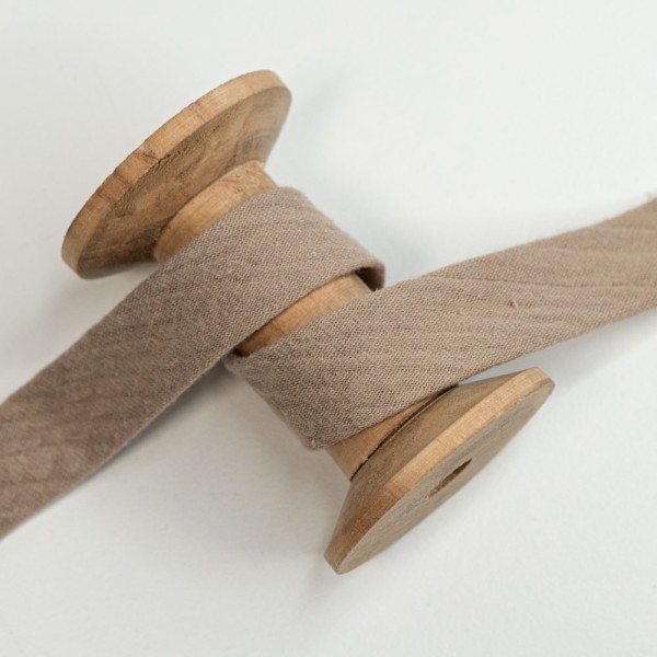 Musselin Schrägband Amelie 20mm dunkelbeige