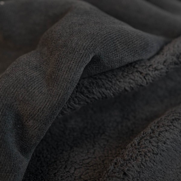Strickjersey Doubleface Innen Teddy schwarz