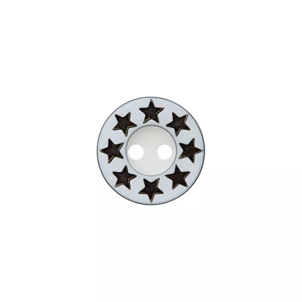 Polyesterknopf Sterne 12mm weiß