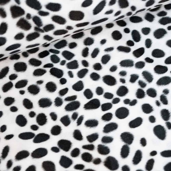 Tierfell Imitat Dalmatiner weiß-schwarz