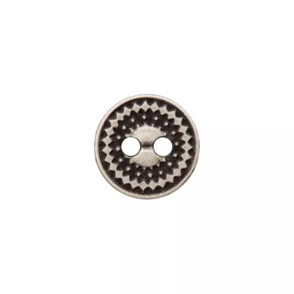 Prym Metallknopf 2 Loch 18mm altsilber
