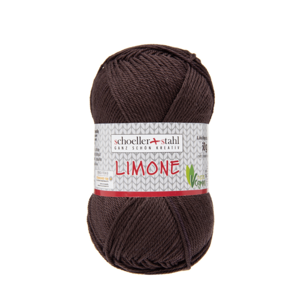 Strickgarn Baumwolle Limone dunkelbraun