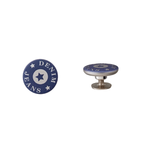 Prym Jeansknopf 17mm silber dunkelblau
