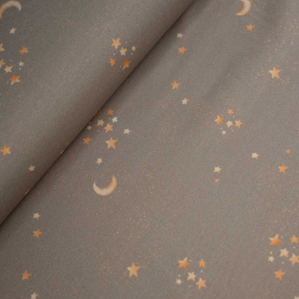 Baumwolljersey Sternchen taupe