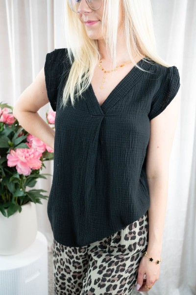 Musselin Shirt Elena schwarz