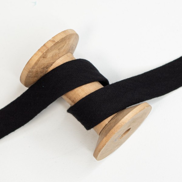 Musselin Schrägband Amelie 20mm schwarz