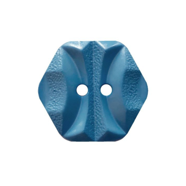 Modeknopf Sechseckig 18 mm jeansblau