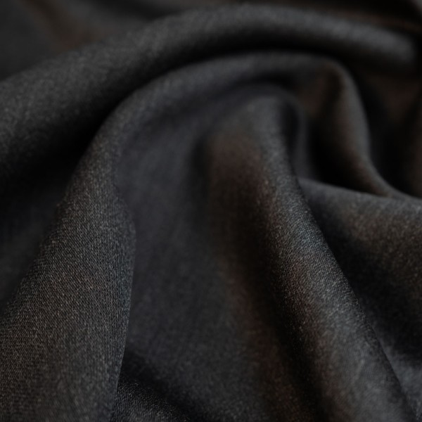 Italienischer Wollsatin Luxury anthra meliert