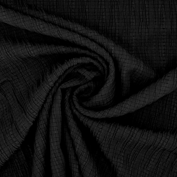 Viskose Crinkle plissiert schwarz