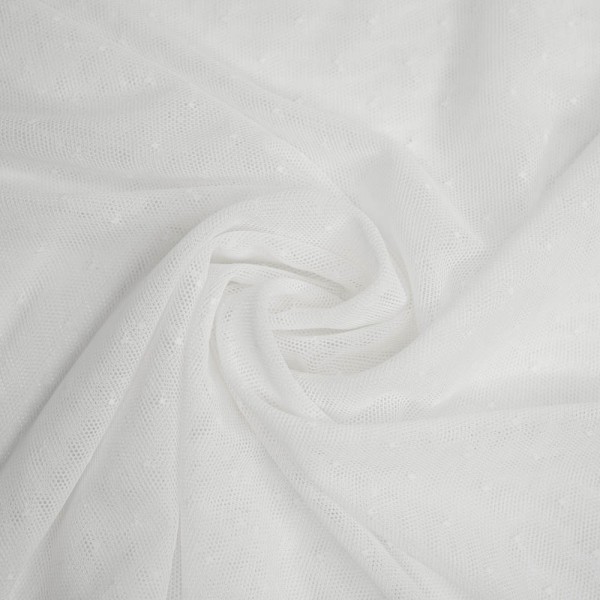Soft Mesh Stretch Pünktchen weiß