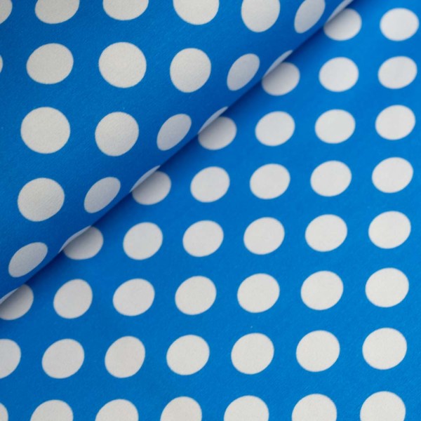 Baumwolljersey Polka Dots blau