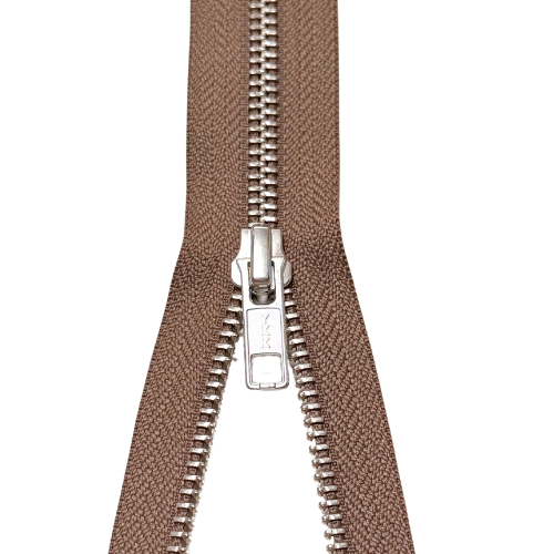 YKK teilbarer Reißverschluss Metall taupe 80cm