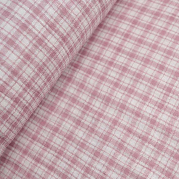 Musselin Double Karo altrosa