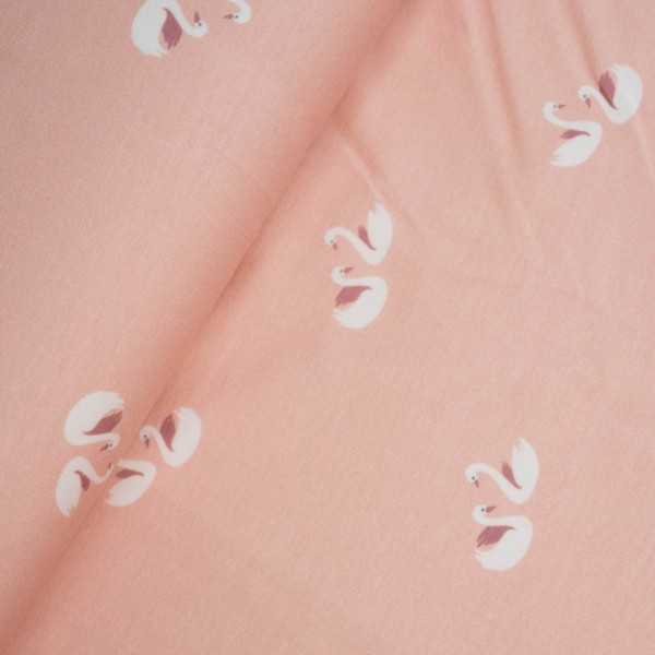 Baumwolljersey Schwanenpaar rosa