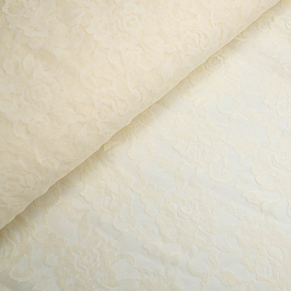 Italienische Spitze STRETCH Rosen ivory