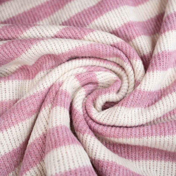 Strickstoff kleine Streifen rosa