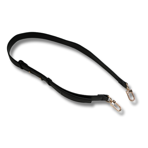 EvLis Echtleder Taschengurt Fertig Set 2,5cm schwarz gold