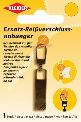 Kleiber Ersatz Reißverschlussanhänger messing