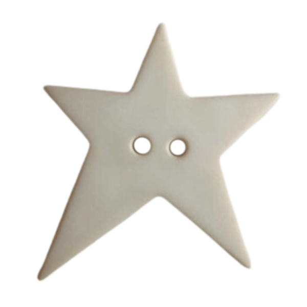 Stern-Knopf asymmetrisch ecru