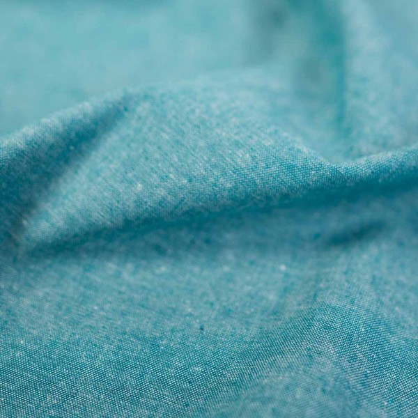 Baumwoll Popeline MELIERT petrol