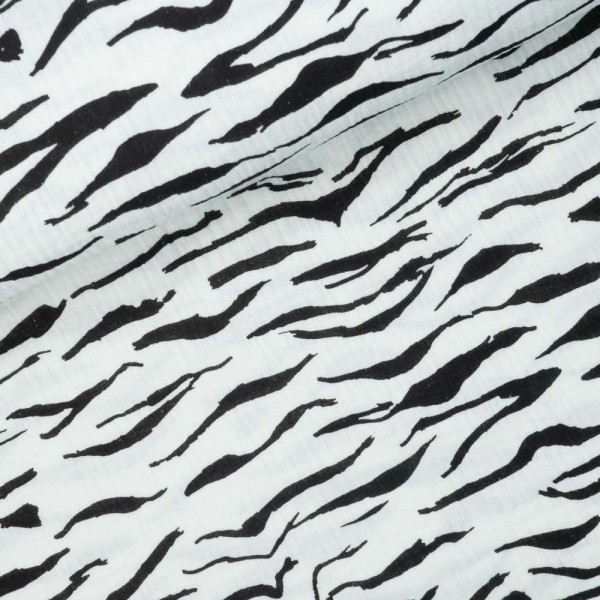 Musselin Double Gauze Zebra weiß