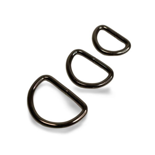 EvLis D-Ring Massiv schwarz glanz 25/30/40mm