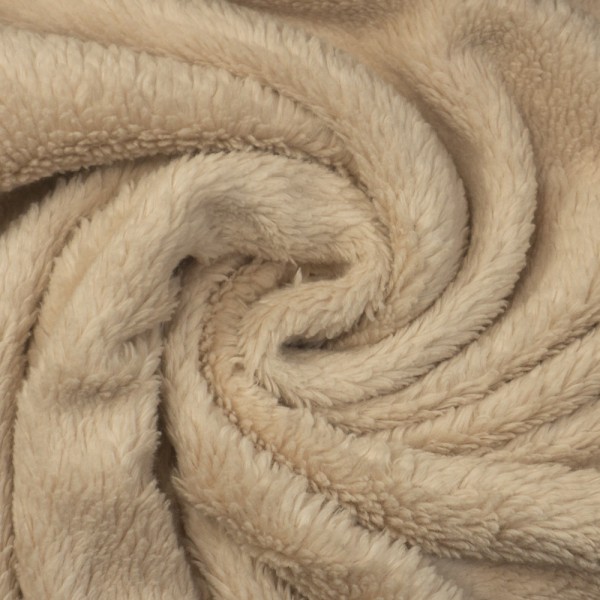 Baumwoll Teddyplüsch beige hell