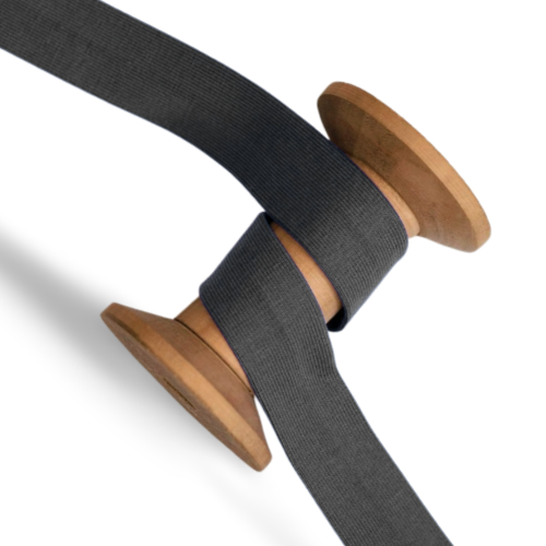 Baumwolljersey Schrägband Lena dunkelgrau