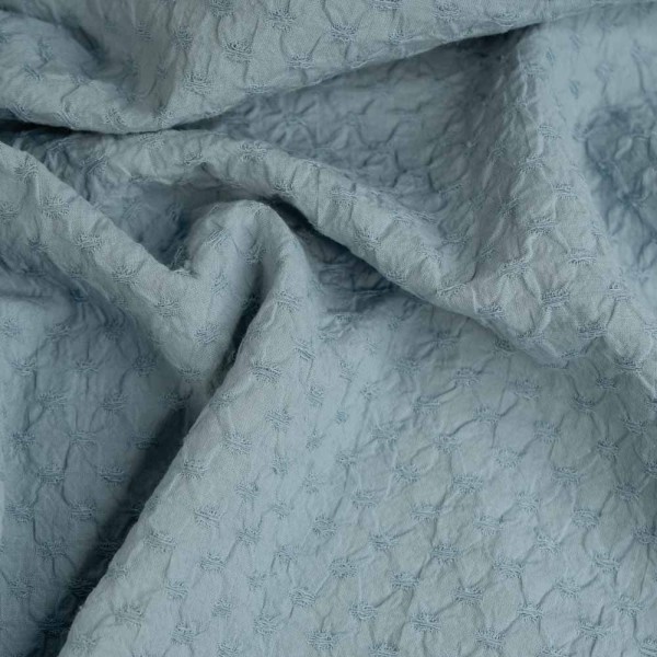 Baumwoll Popeline Crinkle jeansblau