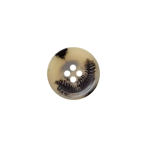 Knopf 4-Loch 18mm schwarz/hellbraun