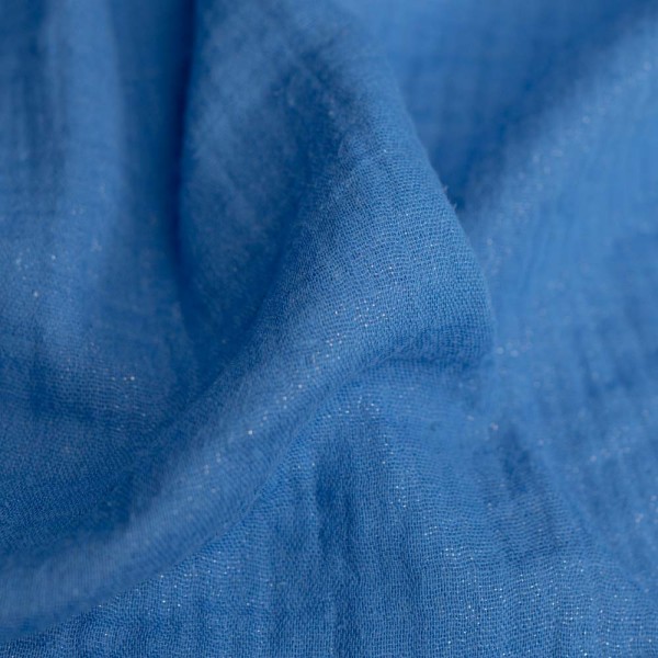 Musselin Double Gauze Glam mittelblau