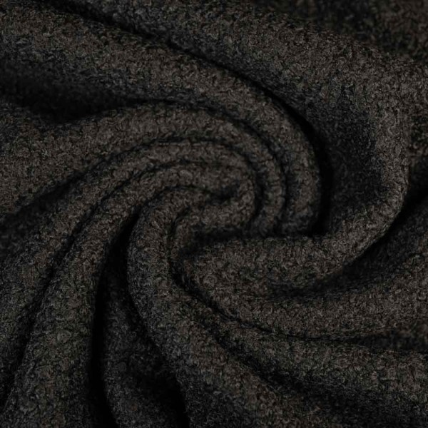 Bouclé Mantelstoff schwarz