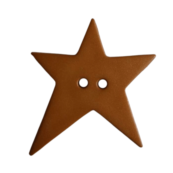 Stern-Knopf asymmetrisch 15mm braun