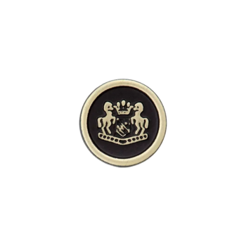Prym Knopf Wappen metallisiert 15mm schwarz