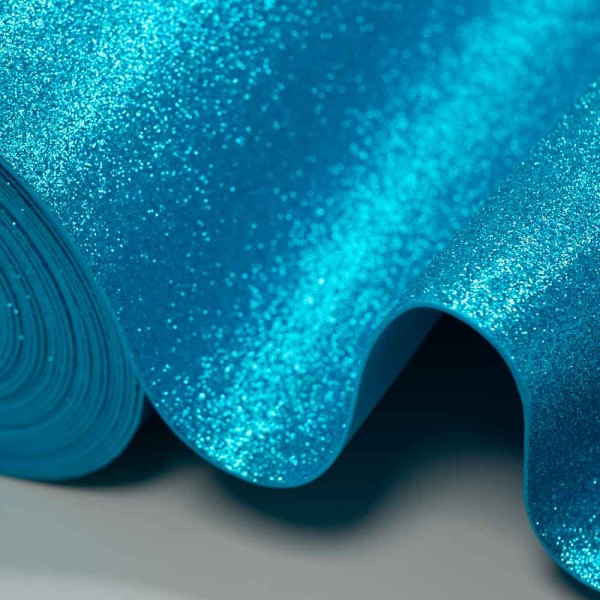Glitzer Moosgummi Goma Eva 2mm türkis