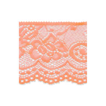 Prym Elastische Spitzenborte Blumen 6,5cm neonorange