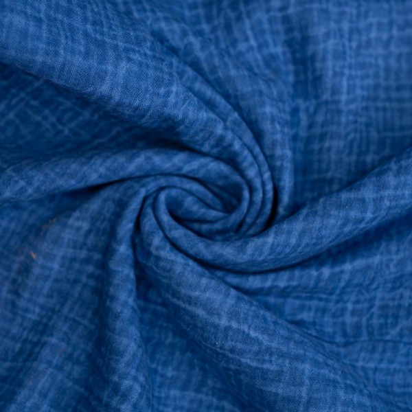 Musselin Double Gauze Vintage royalblau