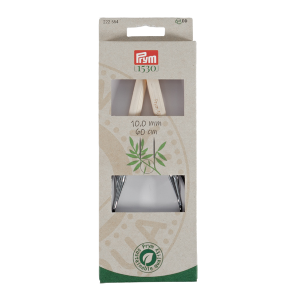 Prym Rundstricknadel 1530, Bambus in Stärke 10mm, 60cm