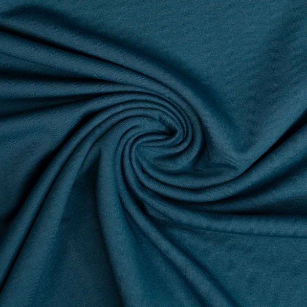 Baumwolljersey Uni Clara jeansblau dunkel