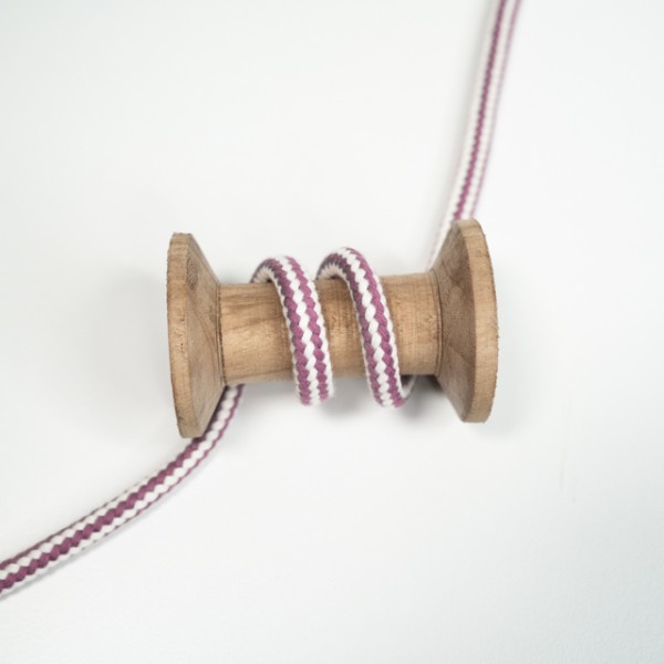 Weiche Kordel 8mm weiß-mauve