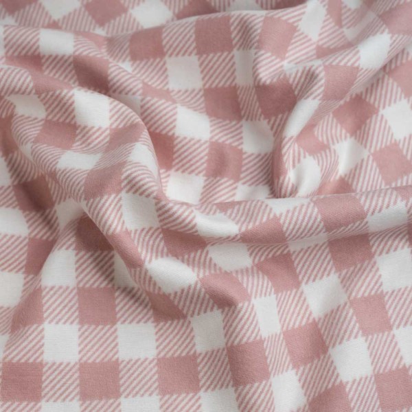 Flanell Baumwolle große Karos rosa